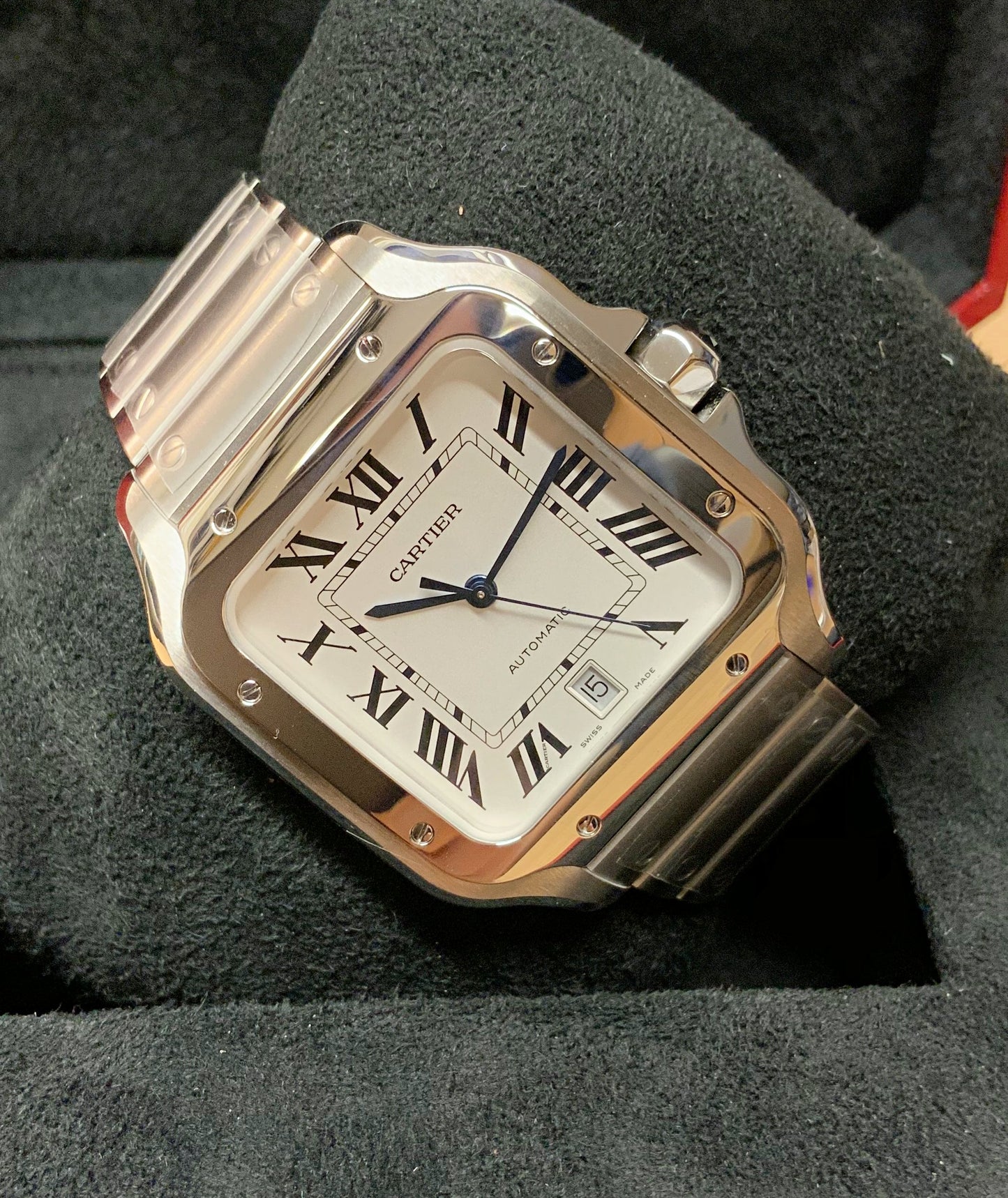 Cartier replica Santos De Cartier WSSA0009 Large Size white dial