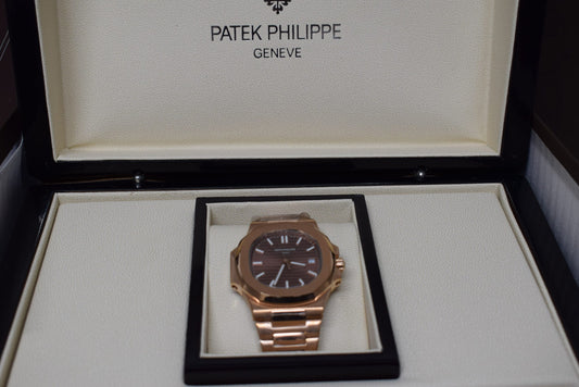 Patek philippe replica nautilus 57111R oro rosa brown dial