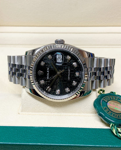 Rolex replica Datejust 41mm 116334 Black Diamond centenary dial