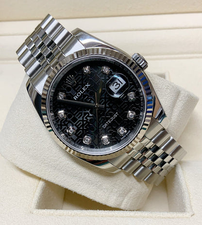 Rolex replica Datejust 41mm 116334 Black Diamond centenary dial