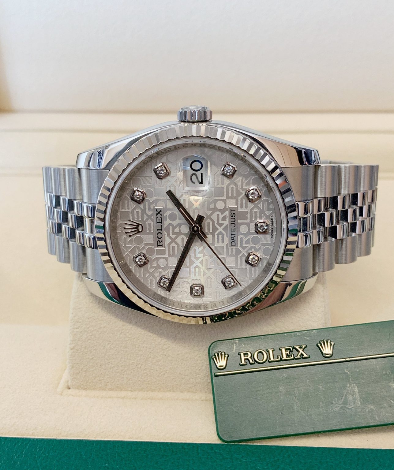 Rolex replica Datejust 41mm 116334 Silver Diamond centenary dial