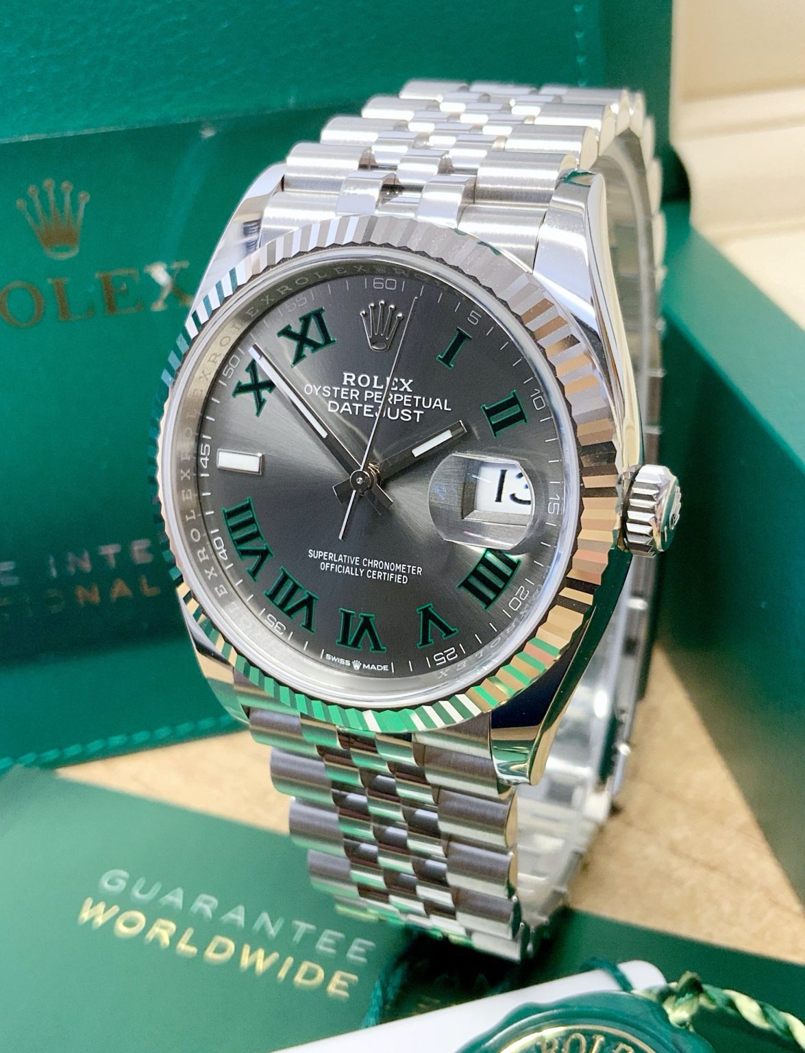 Rolex replica Datejust 36mm 126234 Wimbledon Dial acciaio