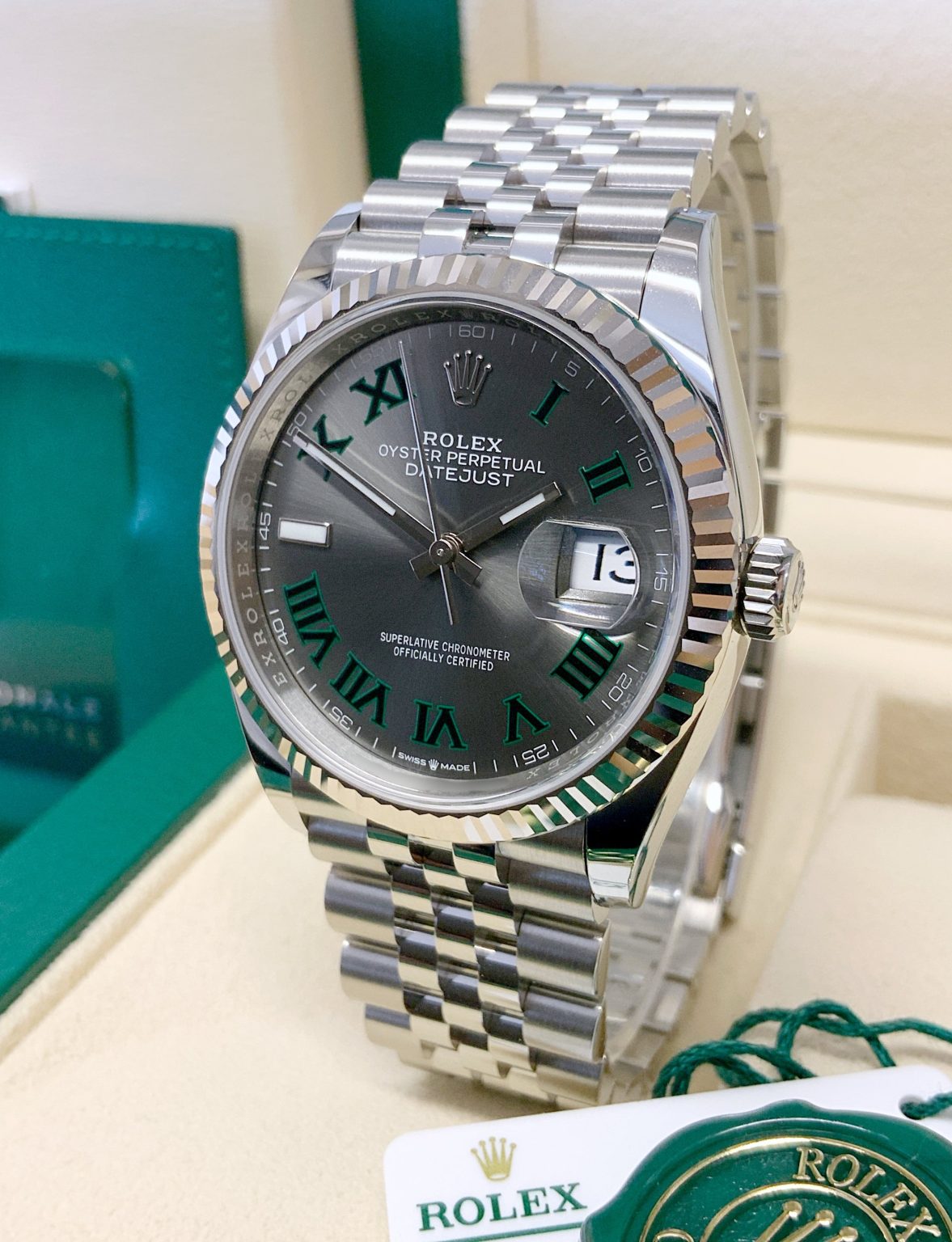 Rolex replica Datejust 36mm 126234 Wimbledon Dial acciaio