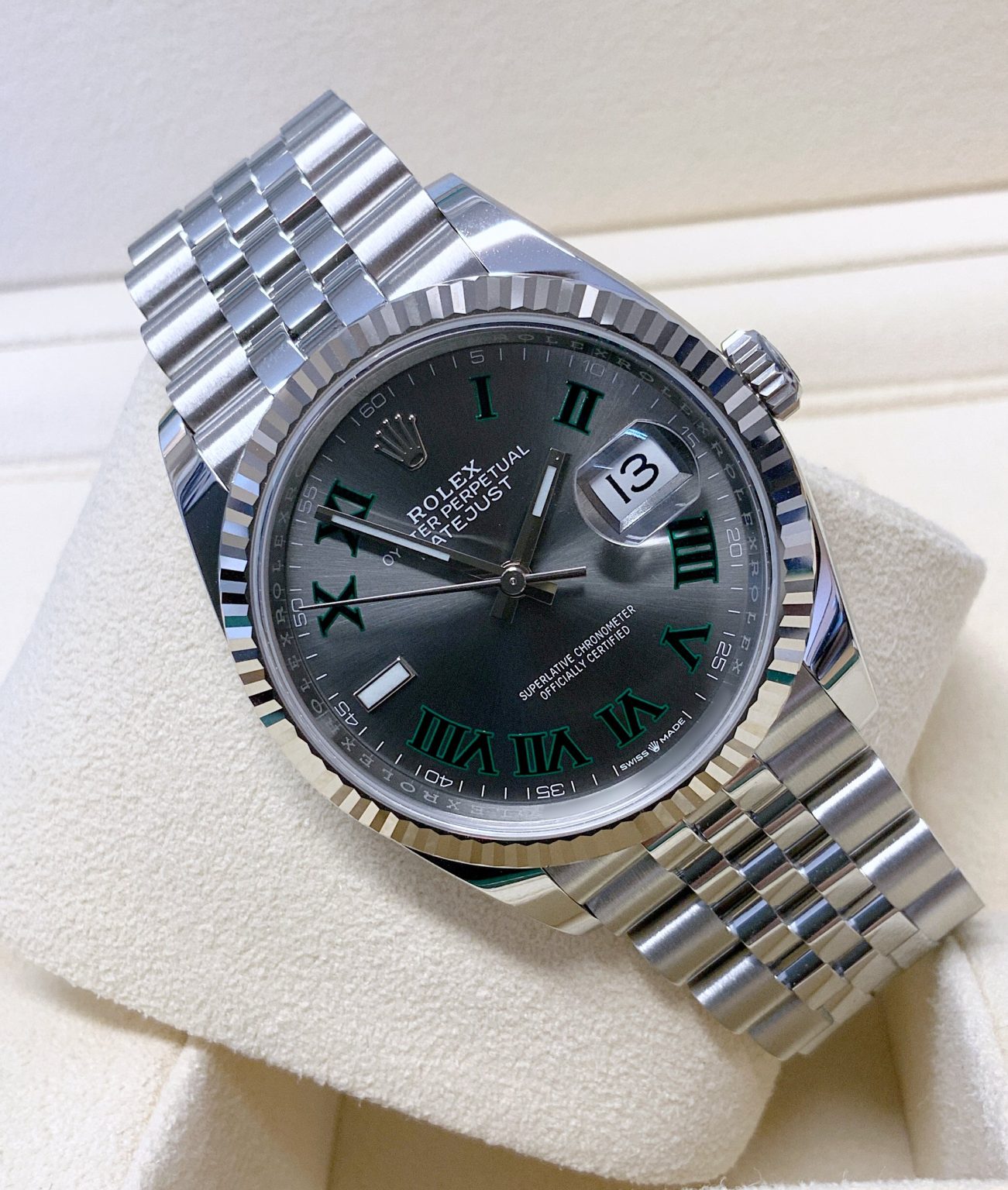 Rolex replica Datejust 36mm 126234 Wimbledon Dial acciaio
