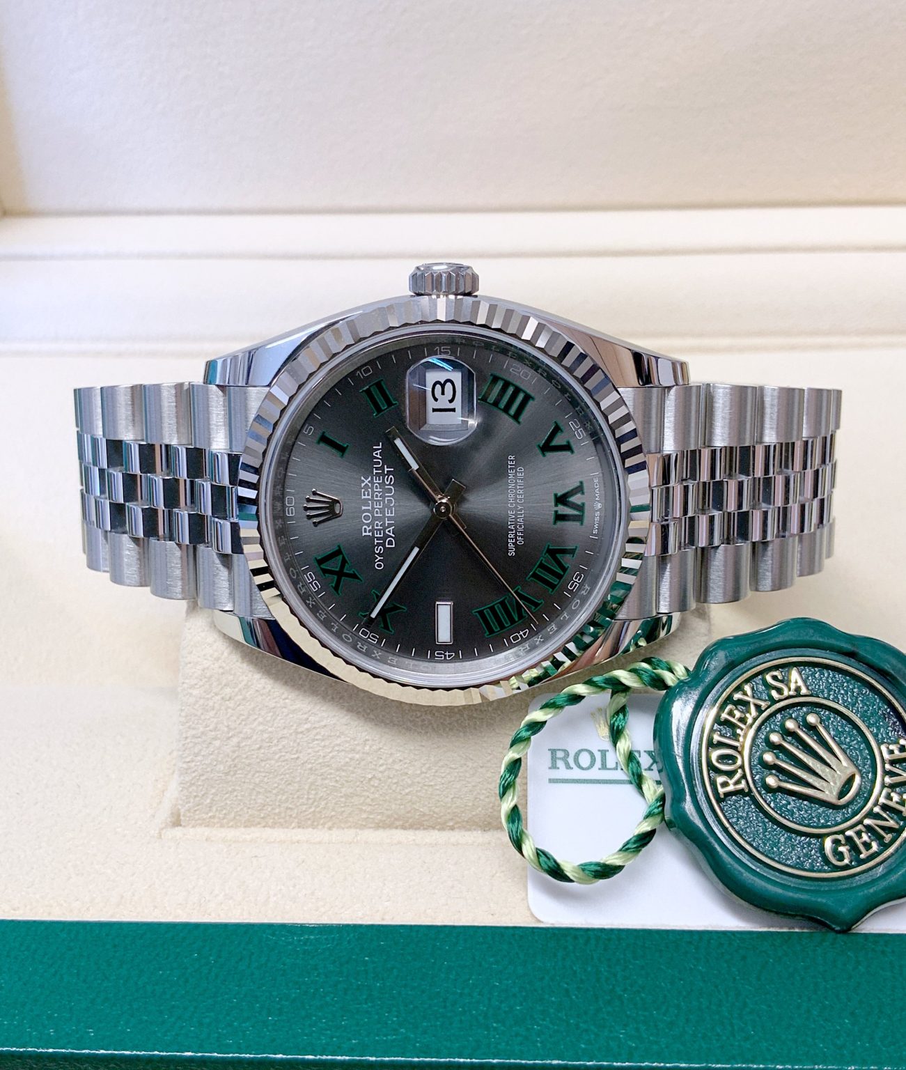 Rolex replica Datejust 36mm 126234 Wimbledon Dial acciaio