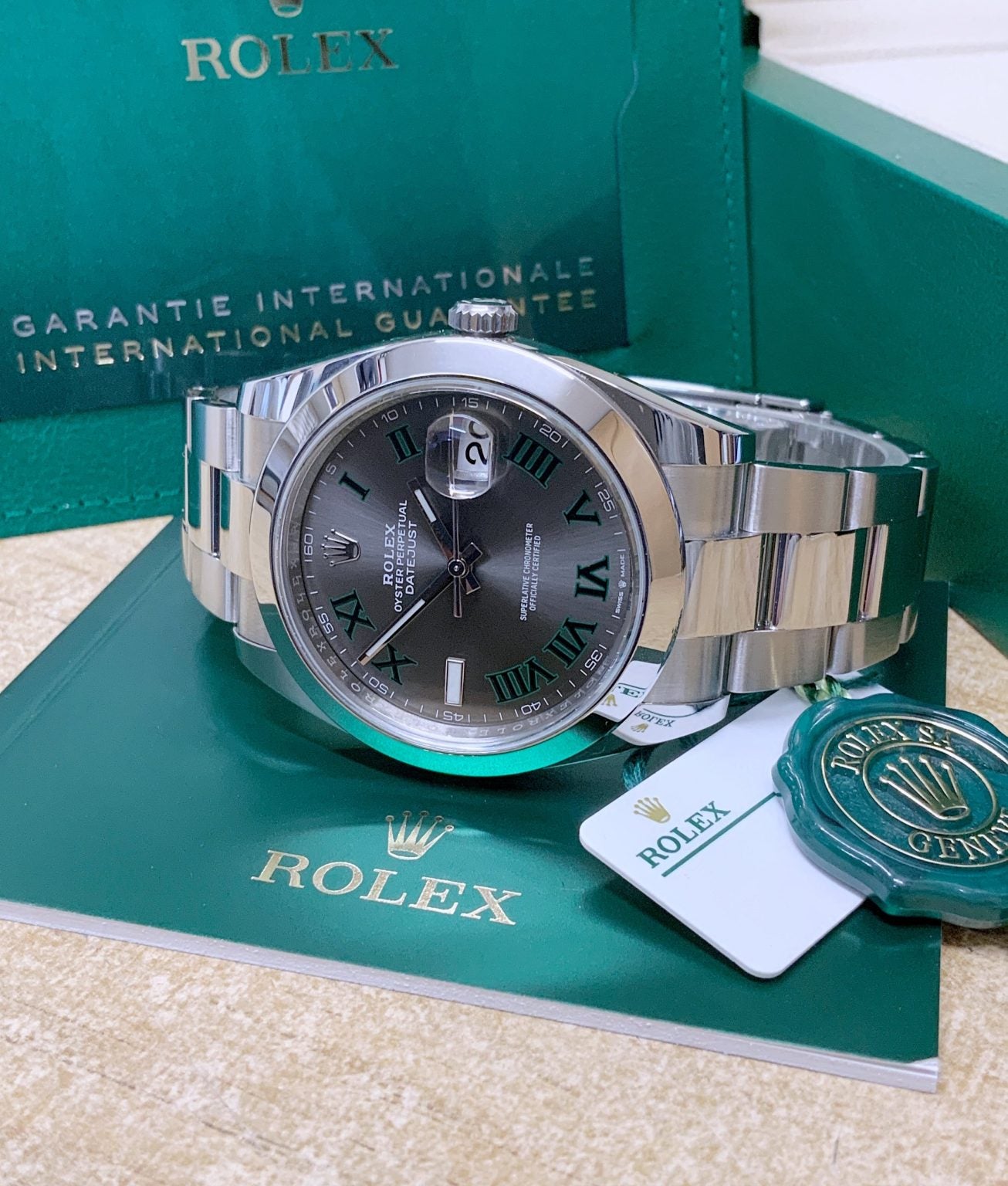 Rolex replica Datejust 41 126300 Wimbledon dial