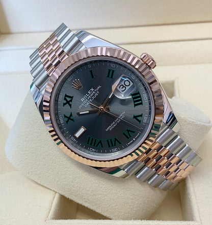 Rolex replica Datejust 41 126331 Bi-Colour Wimbledon Dial rose gold