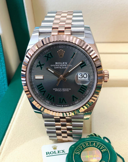 Rolex replica Datejust 41 126331 Bi-Colour Wimbledon Dial rose gold