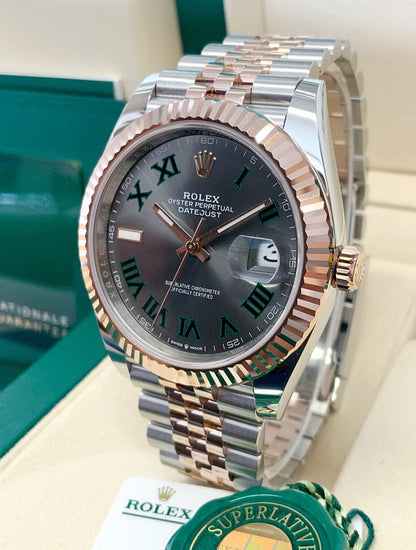 Rolex replica Datejust 41 126331 Bi-Colour Wimbledon Dial rose gold