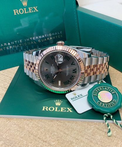 Rolex replica Datejust 41 126331 Bi-Colour Wimbledon Dial rose gold