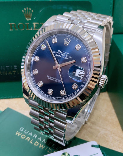 Rolex replica Datejust 41mm 126334 Blue Diamond