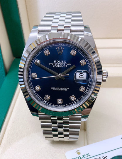 Rolex replica Datejust 41mm 126334 Blue Diamond