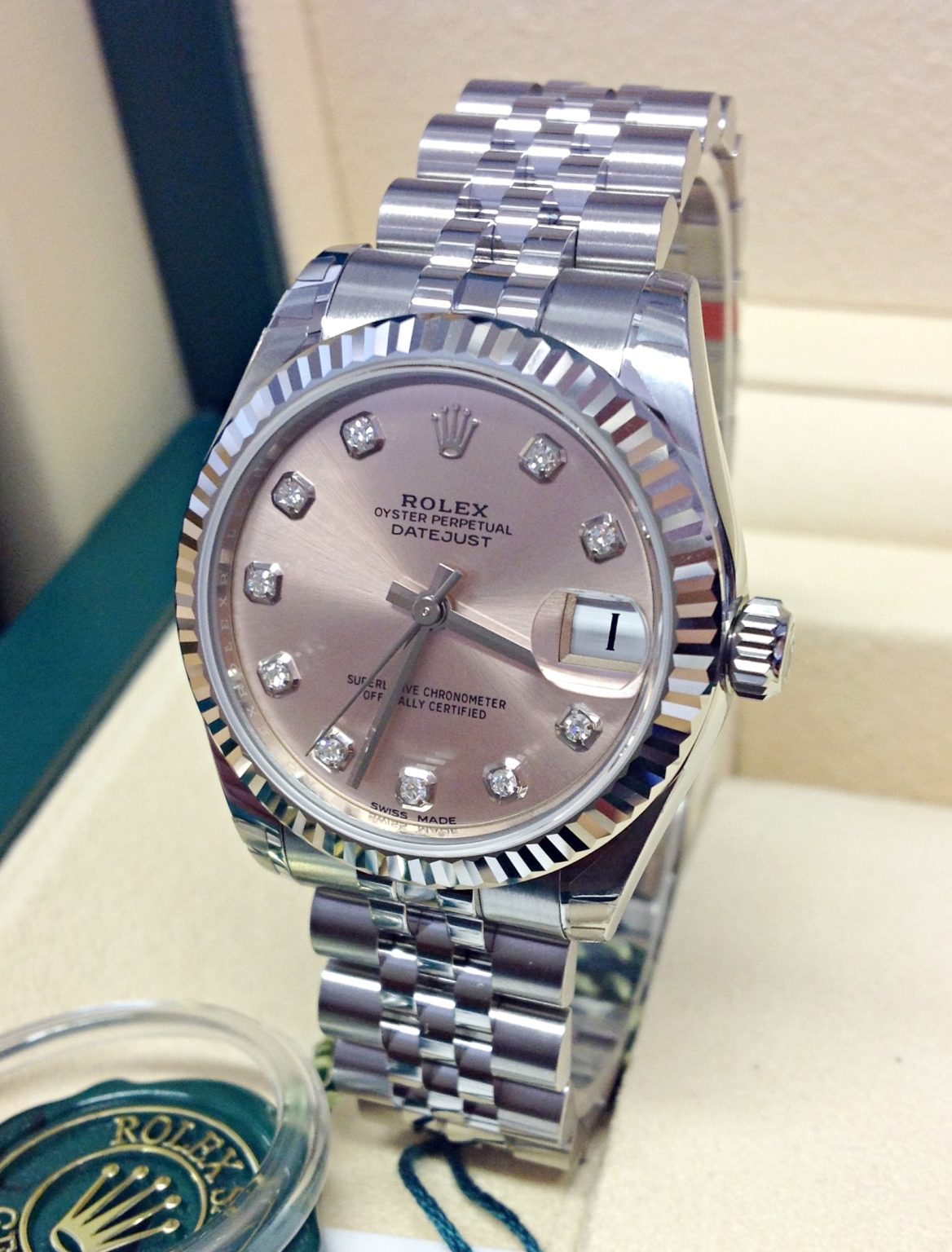 Rolex replica Datejust Lady 31 178274 pink diamond dial