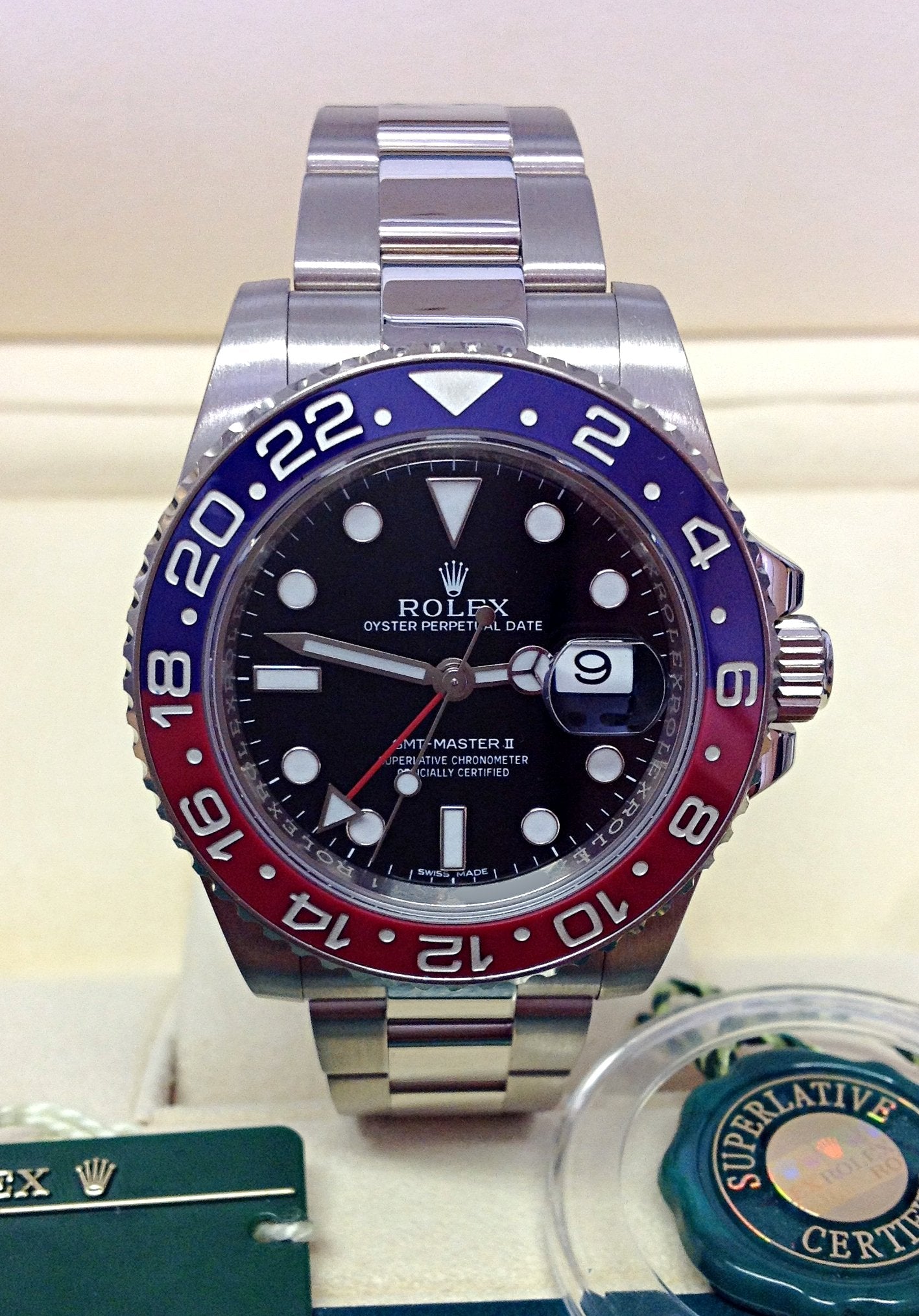 Rolex replica GMT master II ceramica rosso blu orologio