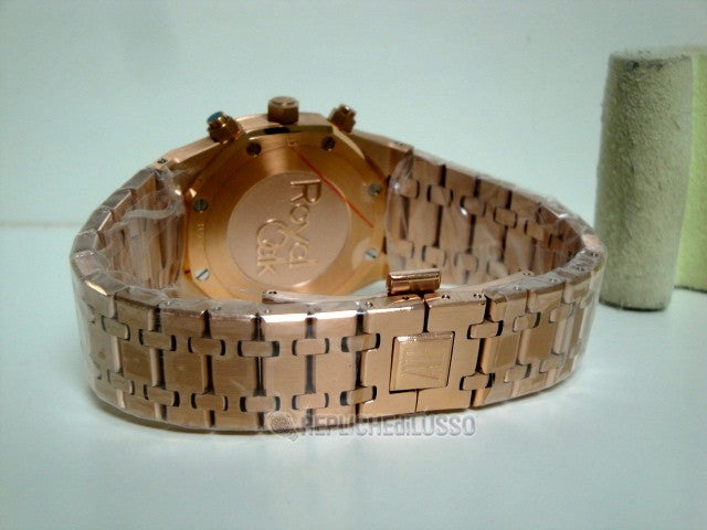 Audemars Piguet replica royal oak chrono Leo Messi rose gold black dial orologio replica copia lusso