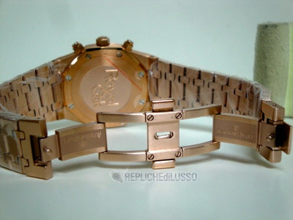 Audemars Piguet replica royal oak chrono Leo Messi rose gold black dial orologio replica copia lusso