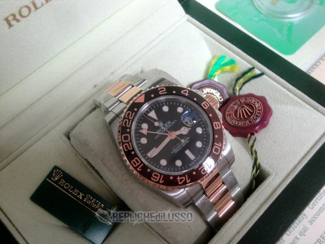 Rolex replica GMT master II ceramica acciaio everose 126711CHNR basilea 2018