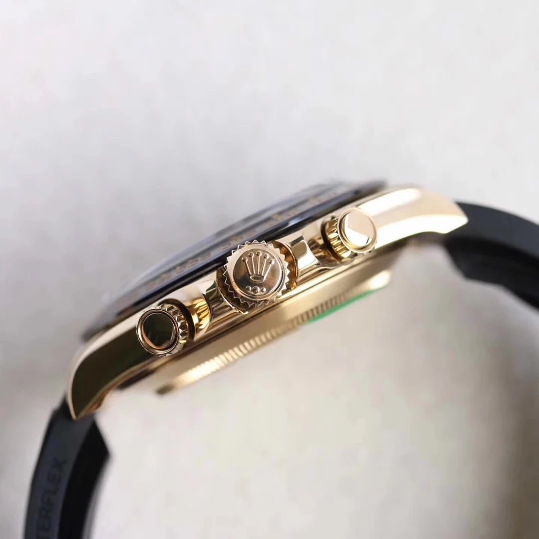 Rolex replica daytona new basilea 2017 oro strip rubber 116518LN orologio replica copia imitazione