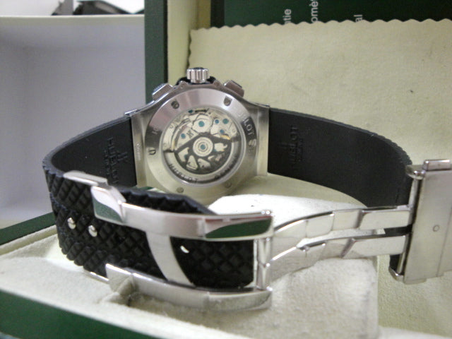 Hublot replica big bang ghiera acciaio strip rubber black dial