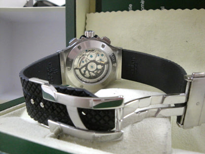 Hublot replica big bang ghiera acciaio strip rubber black dial