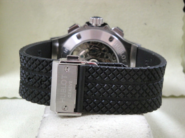 Hublot replica big bang ghiera acciaio strip rubber black dial